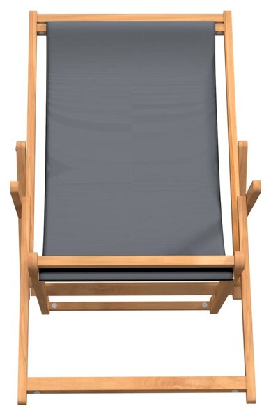 Szürke tömör tíkfa összecsukható strandszék