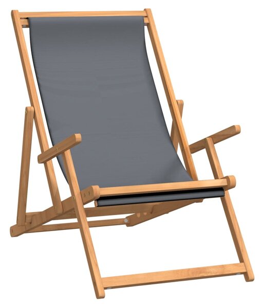 Szürke tömör tíkfa összecsukható strandszék
