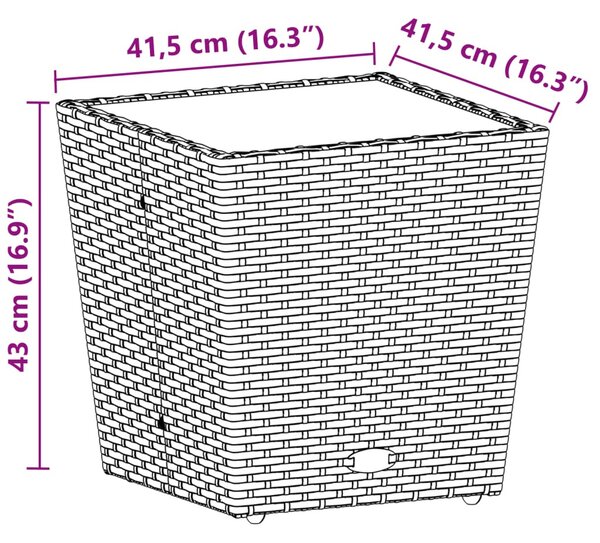 3 részes szürke polyrattan/üveg bisztrógarnitúra párnákkal