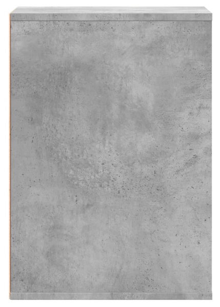 Betonszürke szerelt fa fiókos sarokszekrény 40 x 41 x 58 cm
