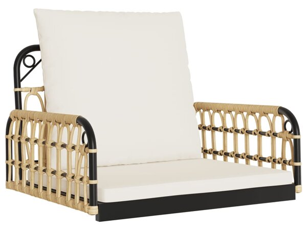 Polirattan és acél hintaszék párnákkal 63 x 58 x 39 cm