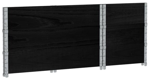 Fekete tömör fenyőfa kerti növénytartó 100 x 50 cm