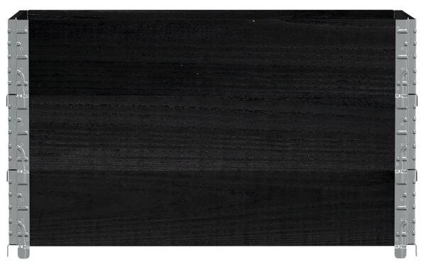 Fekete tömör fenyőfa kerti növénytartó 100 x 50 cm