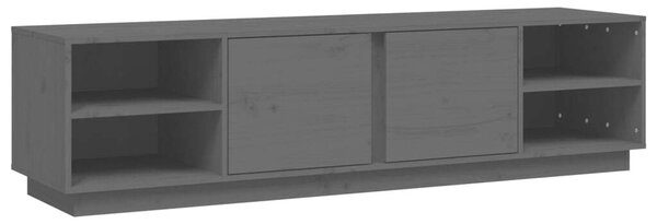 VIDAXL Tömörfenyő TV-szekrény - Szürke - 156x40x40 cm