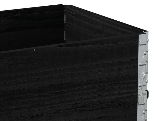 Fekete tömör fenyő kerti növénytartó 100 x 50 cm