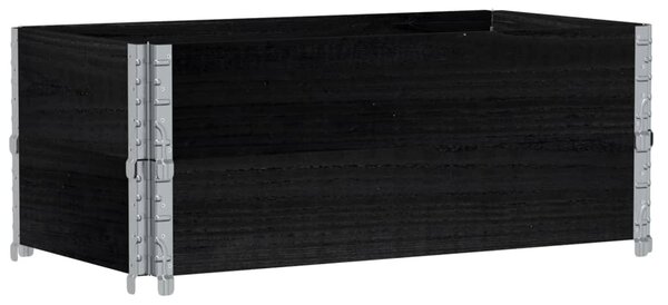 Fekete tömör fenyő kerti növénytartó 100 x 50 cm