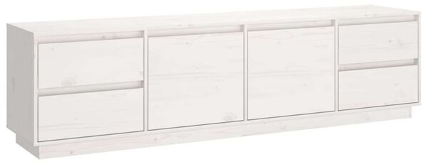 VIDAXL - Fehér Tömör Fenyőfa TV Szekrény - 176x37x47,5 cm
