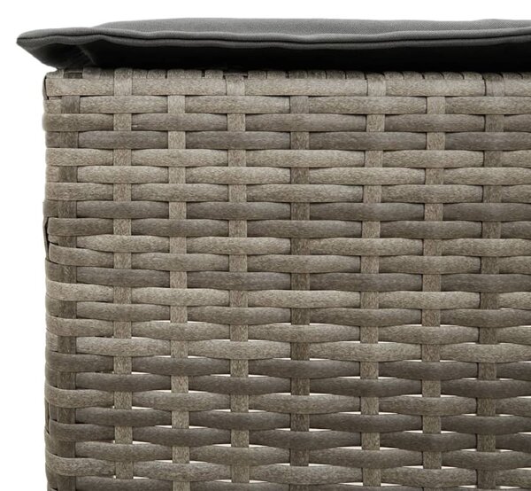 5 részes szürke polyrattan kerti bárszett párnákkal