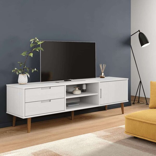 VidaXL Fehér Fenyőfa TV-szekrény - 158x40x49 cm