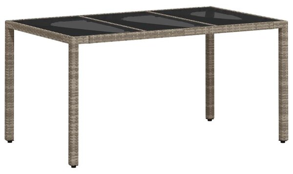 7 részes szürke polyrattan/üveg kerti étkezőgarnitúra párnákkal