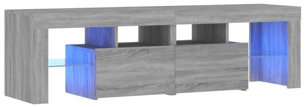 VidaXL TV-szekrény - Sonoma Szürke - 140cm - LED világítással