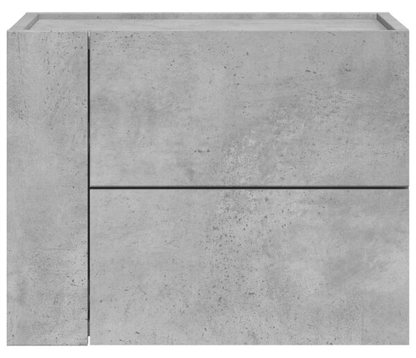Betonszürke falra szerelhető éjjeliszekrény 45 x 30 x 35 cm