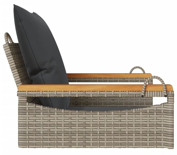 Szürke polyrattan hintapad párnákkal 63 x 62 x 40 cm