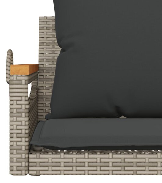 Szürke polyrattan hintapad párnákkal 63 x 62 x 40 cm