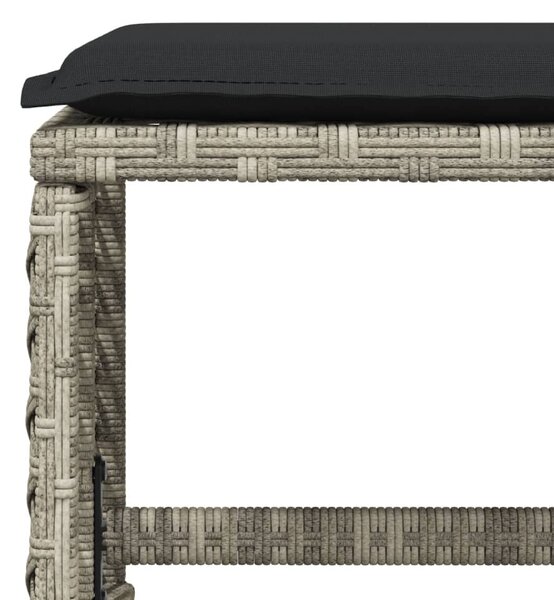 4db világosszürke polyrattan kerti szék párnával 41 x 41 x 36cm