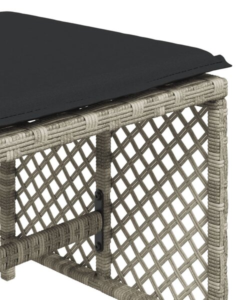 4db világosszürke polyrattan kerti szék párnával 41 x 41 x 36cm