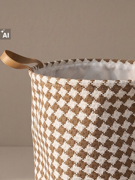 Sinsay - Tárolókosár geometrikus mintával és fogantyúkkal - barna