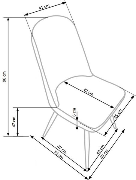 K214 étkezőszék (Szín: sötét krém/méz tölgy)
