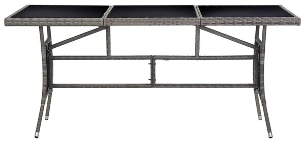 VidaXL szürke polyrattan kerti asztal 170 x 80 x 74 cm