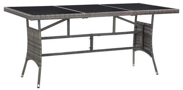 VidaXL szürke polyrattan kerti asztal 170 x 80 x 74 cm