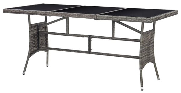 VidaXL szürke polyrattan kerti asztal 170 x 80 x 74 cm