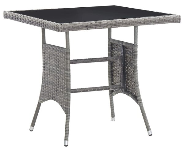 Szürke polyrattan kerti asztal 80 x 80 x 74 cm