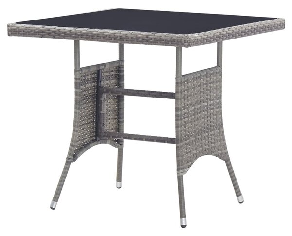 Szürke polyrattan kerti asztal 80 x 80 x 74 cm