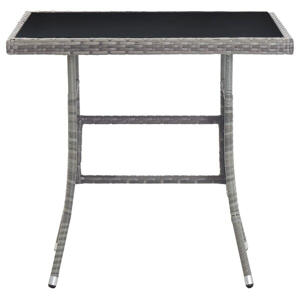 Szürke polyrattan kerti asztal 80 x 80 x 74 cm