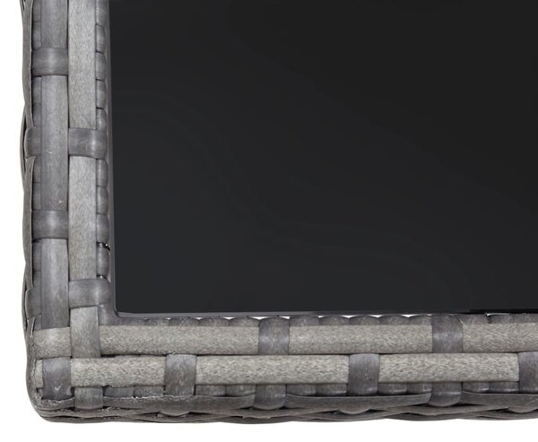 Szürke polyrattan kerti asztal 80 x 80 x 74 cm