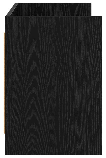 TV szekrény 130 x 33 x 47 cm Fekete Tölgy Szerelt Fa