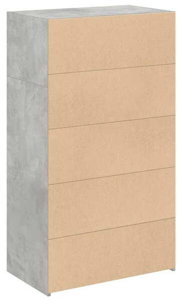 Betonszürke szerelt fa magasszekrény 70 x 41 x 124 cm