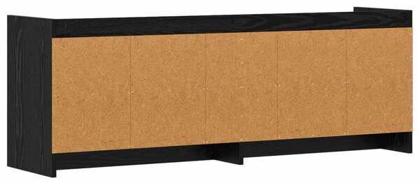 TV szekrény 135 x 33 x 47 cm Fekete Tölgy Szerelt Fa