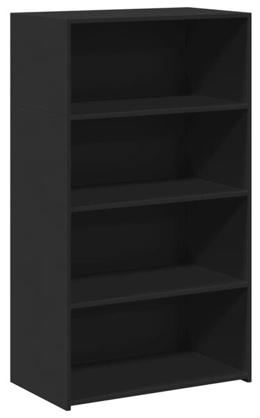 Fekete szerelt fa magasszekrény 70 x 41 x 124 cm
