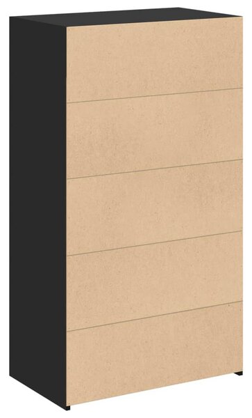 Fekete szerelt fa magasszekrény 70 x 41 x 124 cm