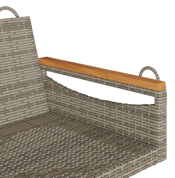 Szürke polyrattan hintapad 109 x 62 x 40 cm