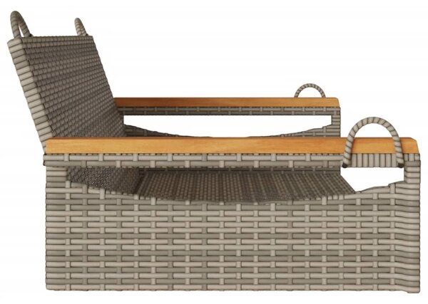 Szürke polyrattan hintapad 109 x 62 x 40 cm