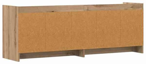 TV szekrény 135 x 33 x 47 cm Kézműves Tölgy Szerelt Fa