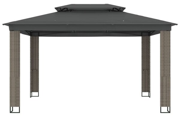Antracitszürke szövet dupla tetős pavilon 3,94 x 2,96 m