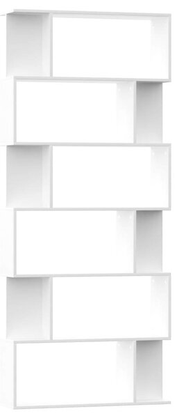Modern Könyvespolc/Térelválasztó - Fehér - 80x24x192 cm