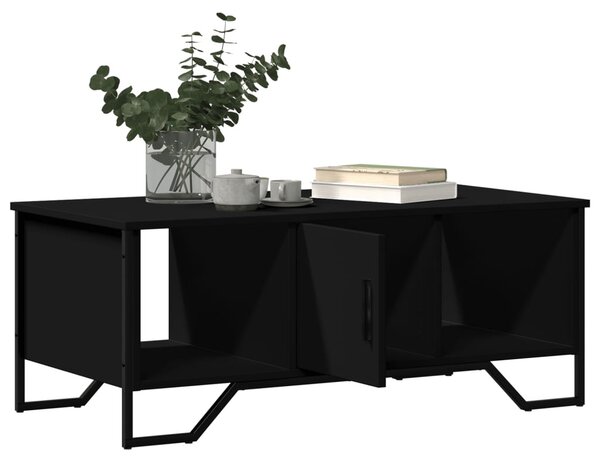 Fekete szerelt fa dohányzóasztal 100 x 51 x 40 cm
