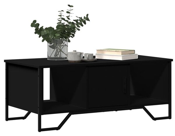 Fekete szerelt fa dohányzóasztal 100 x 51 x 40 cm