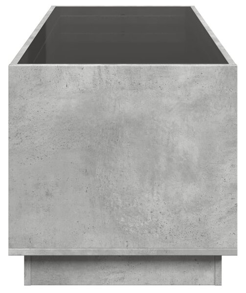Betonszürke végtelen hatású LED-es dohányzóasztal 90x50x50 cm