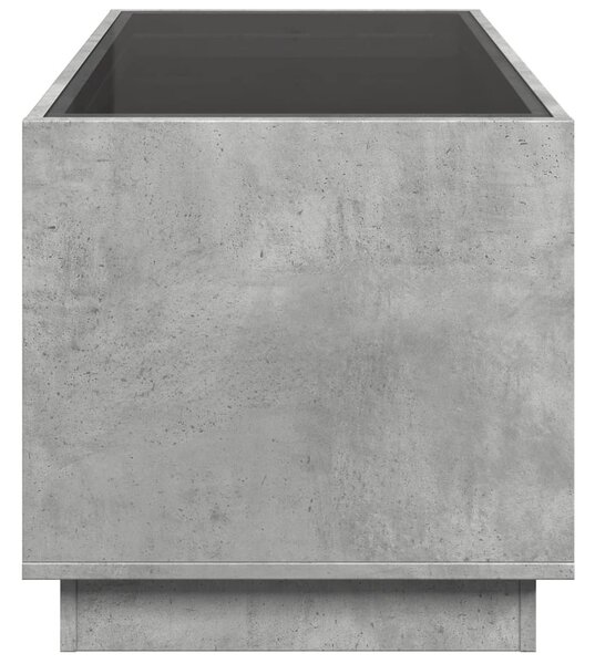 Betonszürke végtelen hatású LED-es dohányzóasztal 70x50x50 cm