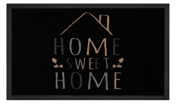 Sweet Home fekete lábtörlő, 45 x 75 cm - Hanse Home