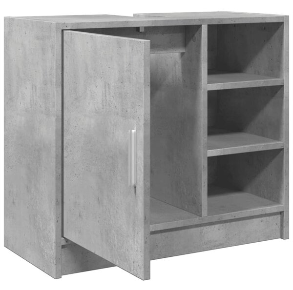 Betonszürke szerelt fa mosdószekrény 63 x 29 x 55 cm