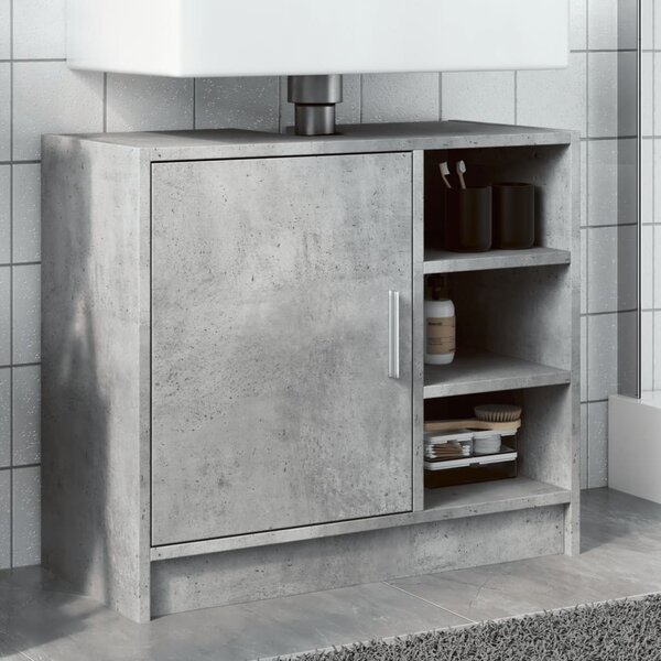 Betonszürke szerelt fa mosdószekrény 63 x 29 x 55 cm