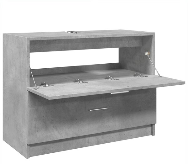 Betonszürke szerelt fa mosdószekrény 78 x 37 x 59 cm