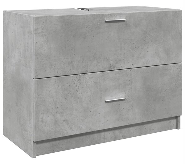 Betonszürke szerelt fa mosdószekrény 78 x 37 x 59 cm