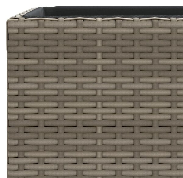 VidaXL 3 db szürke polyrattan kerti ültetőláda