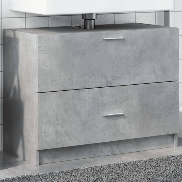 Betonszürke szerelt fa mosdószekrény 78 x 37 x 59 cm
